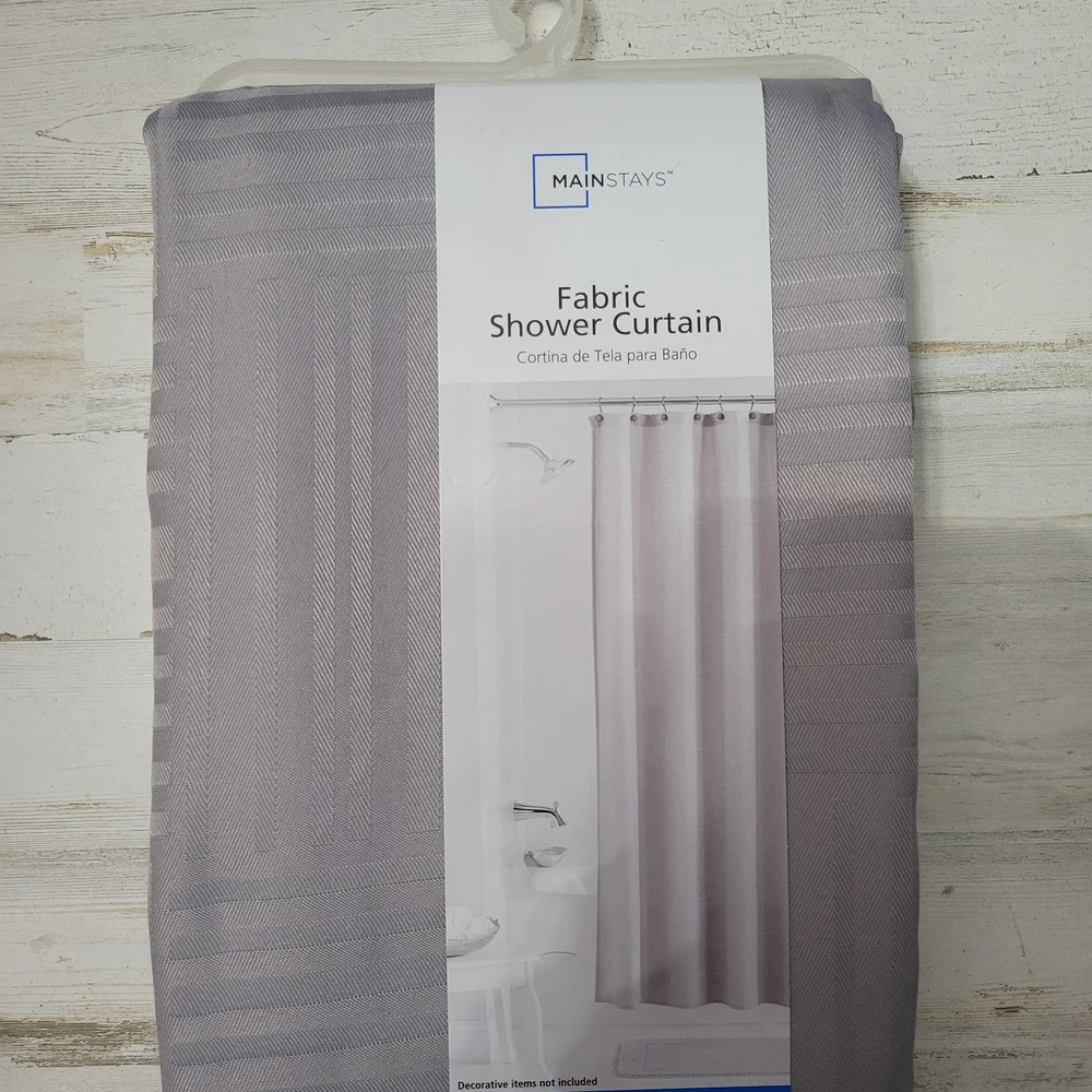 Mainstays Elegant Gray Fabric Shower Curtain